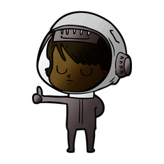 cartoon astronaut woman