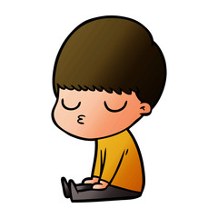 cartoon calm boy