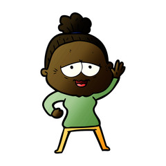 cartoon happy old lady