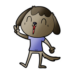 Fototapeta premium happy cartoon dog giving peace sign