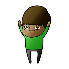 angry cartoon boy