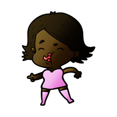 cartoon girl pulling face