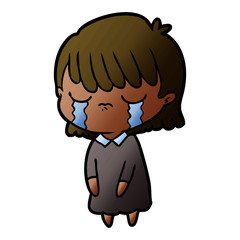 cartoon woman crying