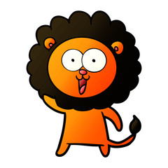 happy cartoon lion