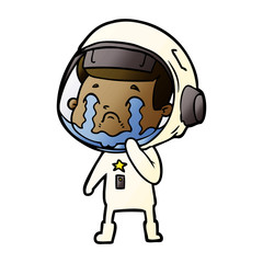 cartoon crying astronaut