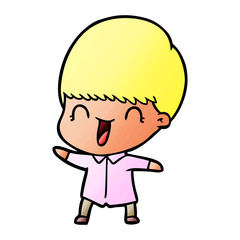happy cartoon boy