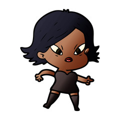 cartoon stressed woman