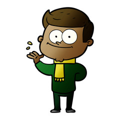 cartoon happy man