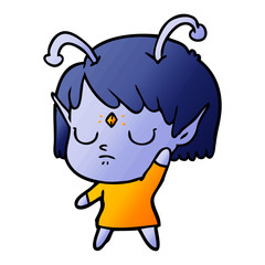 cartoon alien girl