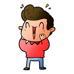 cartoon excited man