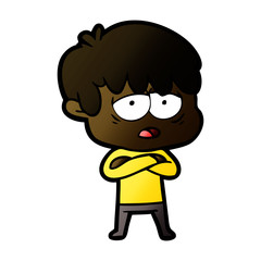 Obraz premium cartoon exhausted boy