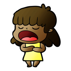 cartoon woman talking loudly