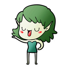 cartoon elf girl