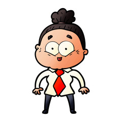 cartoon happy old woman