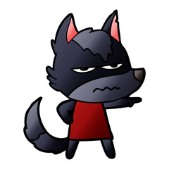 cartoon annoyed wolf