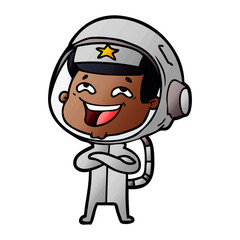 Obraz premium cartoon laughing astronaut