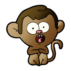 cartoon shocked monkey