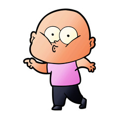 cartoon bald man staring