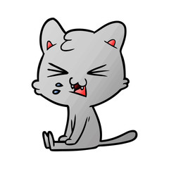 cartoon cat hissing