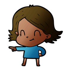 cartoon friendly girl