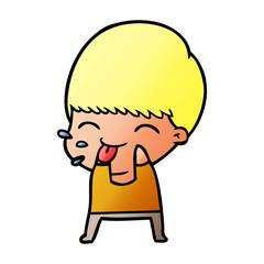 cartoon boy blowing raspberry