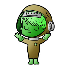 cartoon astronaut woman