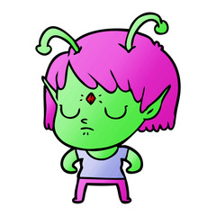 cartoon alien girl