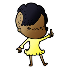 cartoon annoyed hipster girl