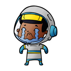 Obraz premium cartoon crying astronaut