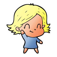Obraz premium cartoon friendly girl