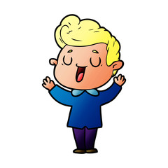 happy cartoon man