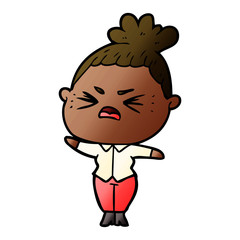 cartoon angry woman