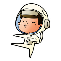 cartoon confident astronaut