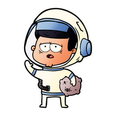 Obraz na płótnie Canvas cartoon tired astronaut