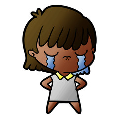 cartoon woman crying