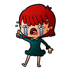 cartoon girl crying