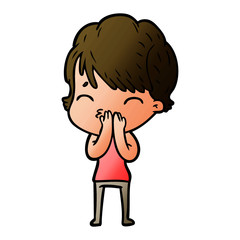 cartoon woman thinking