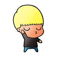 cartoon calm boy