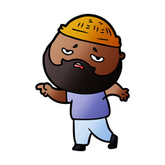 Fototapeta premium cartoon worried man with beard