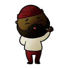 cartoon happy bearded man