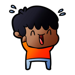 cartoon laughing boy