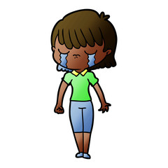 cartoon woman crying