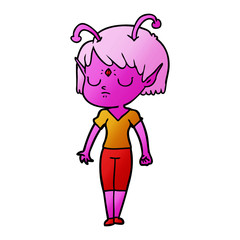 cartoon alien girl