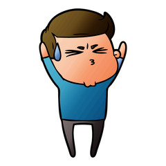 cartoon man sweating
