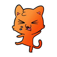 cartoon cat hissing