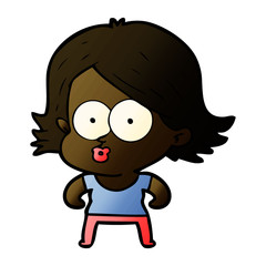 cartoon girl pouting