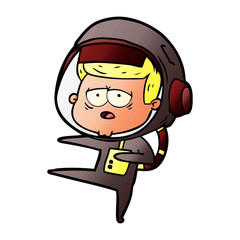 cartoon tired astronaut