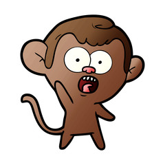cartoon shocked monkey