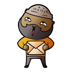 cartoon happy bearded man