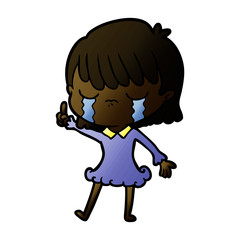 cartoon woman crying
